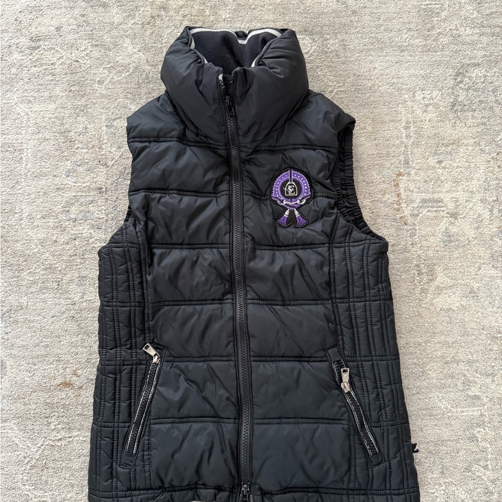Euro-Star Equestrian Insulated Puffer Vest XS Black VGUC